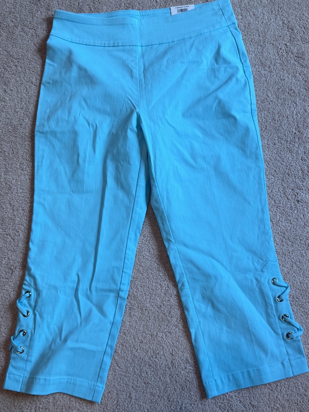 JM Collection Blue Rivera  Lace-Up Capri Sweatpants